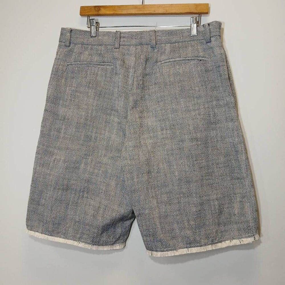 Maison flaneur womens Sz16 Italian linen wide leg shorts gray head knee length - Picture 3 of 11